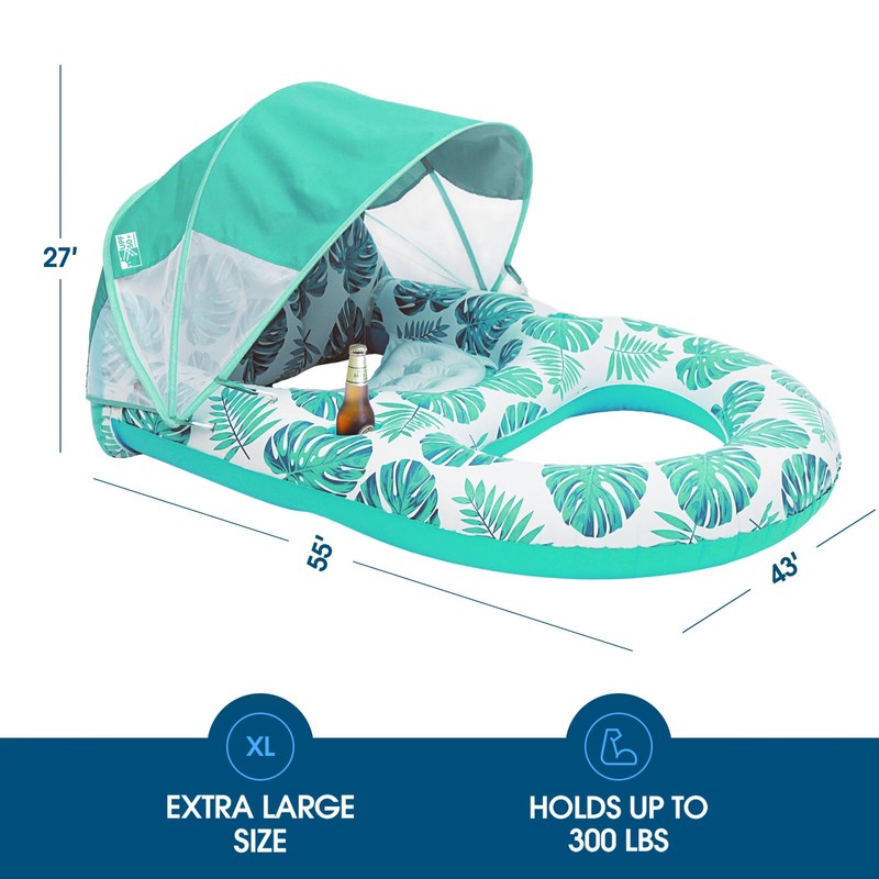 COOLCOOLDEE Pool Lounge Float with Canopy UPF50+,Extra Large Pool Floats