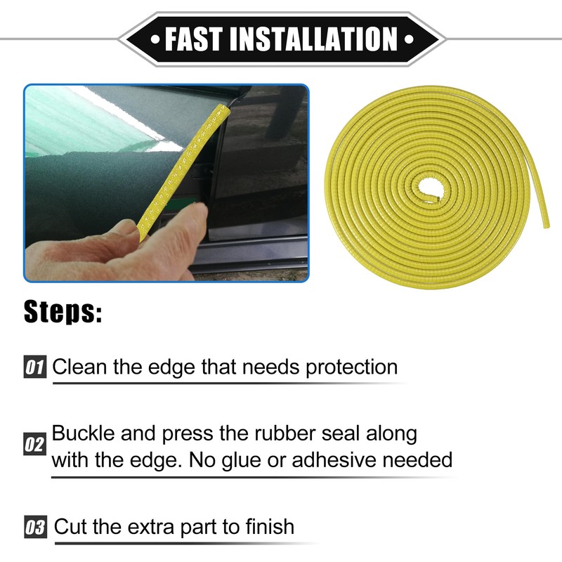 X AUTOHAUX Car Door Edge Guard, 16.4ft U Shape Rubber