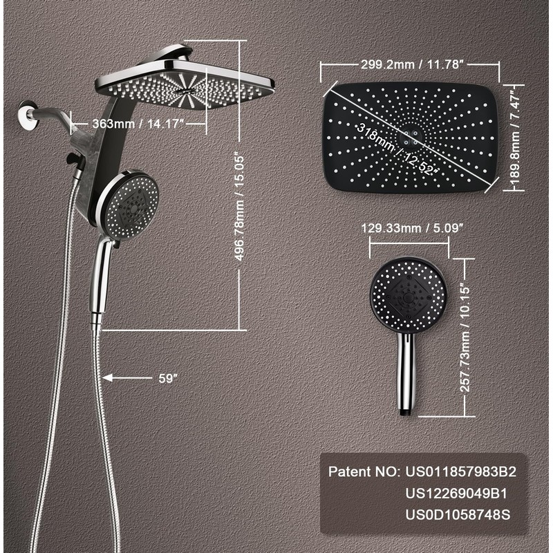 High Pressure Rain Shower Head: Upgrade Shower Heads with Handheld