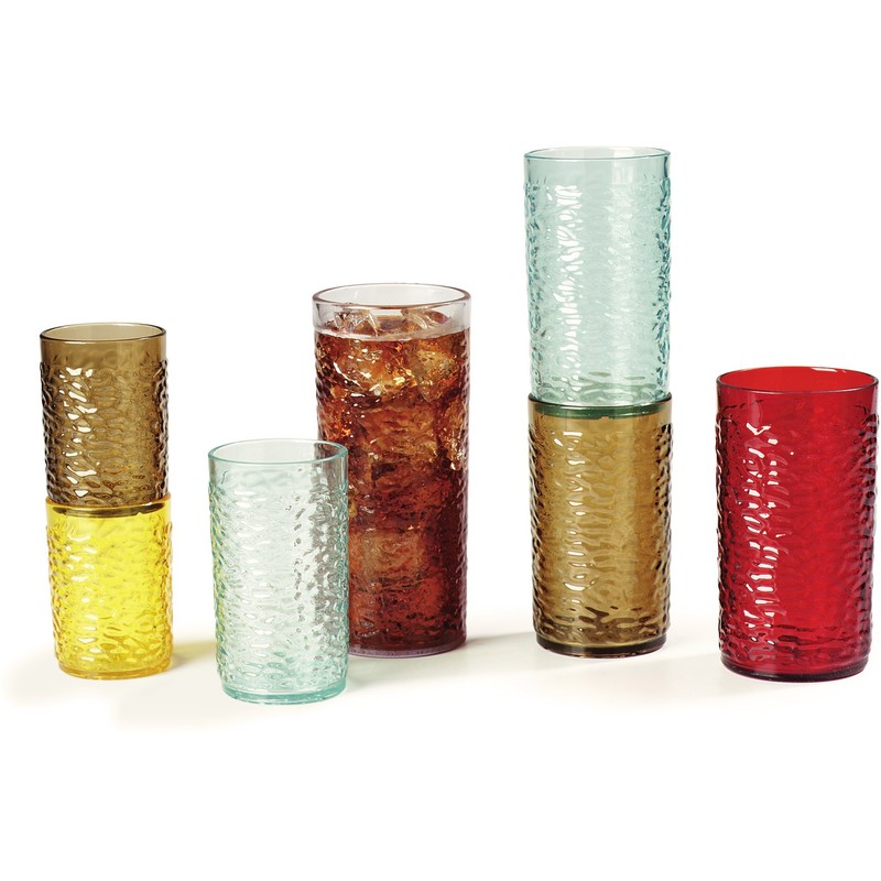 Carlisle 550807 Pebble Optic Tumbler, 8 oz, Clear, Plastic (Pack