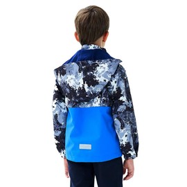 MGEOY Boys Rain Jacket Lightweight Waterproof Hooded Fleece Lined Raincoat Windbreakers for Kids Grey 7/8