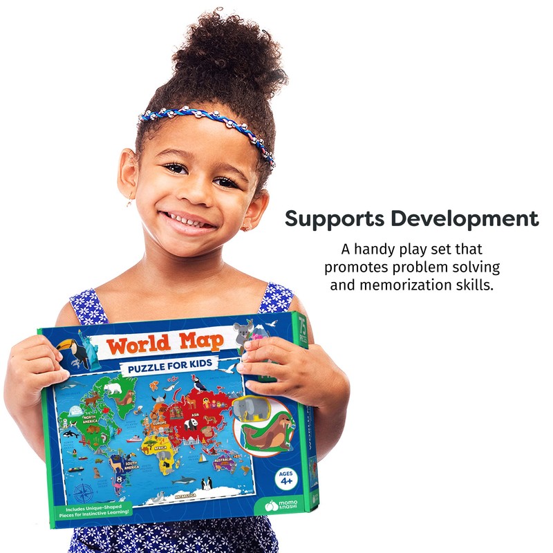 World Map Puzzle for Kids - 75 Piece - World
