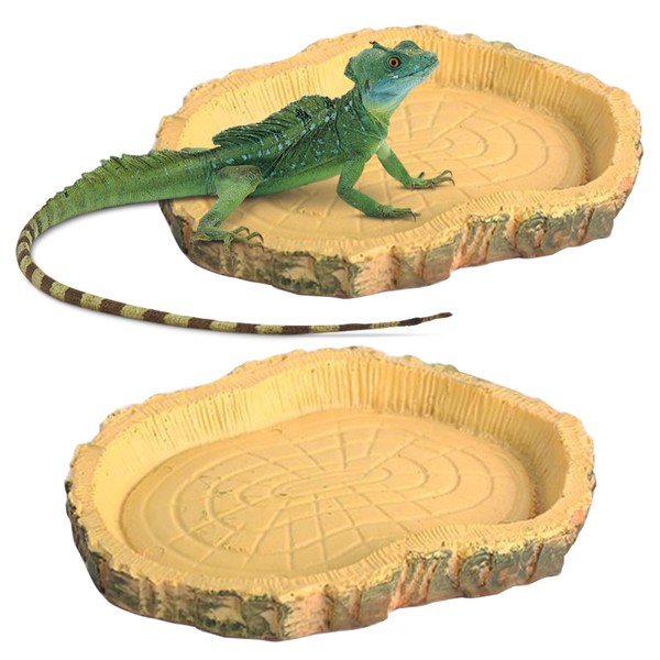 Lithyc 2 pieces land turtle accessories – water bowl turtle