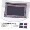 Generic 4pcs Transparent Binder Pockets Multi Functional Zipper Document Bags
