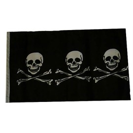 12x18 12"x18" Jolly Roger Pirate Chris Condent Realistic Sleeve Flag Garden