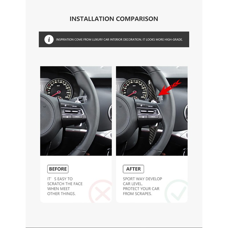 ontto Carbon Fiber Steering Wheel Shift Paddle Extended Fit for