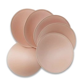 WMugthome 3 pairs C/D/DD Cup Round Soft Bra Inserts Pads Removable for Sport Bra Cups insert and Bikini Top Swimsuit Inserts (DD CUP, Beige)