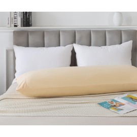 WhatsBedding Body Pillow Cover, Ultra Soft Microfiber Pillowcases, Breathable Long Pillow Case, Envelope Closure - Cream (21x54 inch)