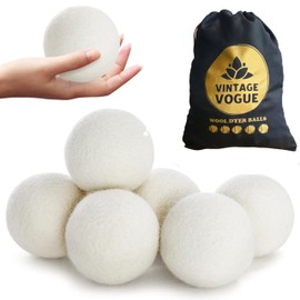 Vintage Vogue Wool Dryer Balls XL 4Pack|100% New Zealand Chemical-Free Laundry Balls|Award Wining Balls Reduce Wrinkles Natural Fabric Softener | Add Essential Oils Instead of Dryer Sheets