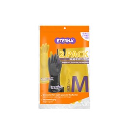 ETERNA Multi-Purpose Handprotection Glove, Gloves for Kitchen, Laundry and Household Cleaning, Improved Grip, Flexible, Size M (2 Pairs Included)