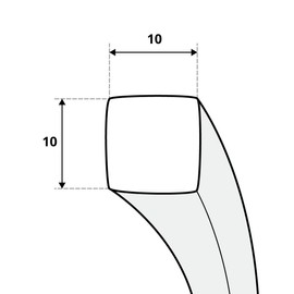 STEIGNER Stove Sealing Cord, Ceramic Fibres, Heat Resistant up to 1260 °C, 2.5 m, 10 x 10 mm, SKD01-10