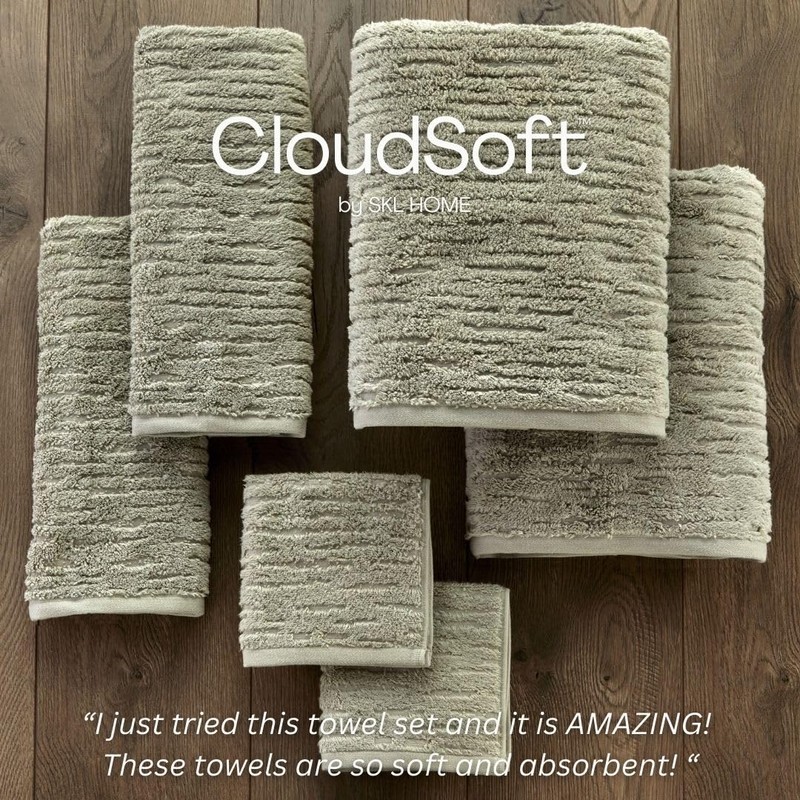 SKL Home Cloud Soft 4 Pc Bath Towel Set, Sage