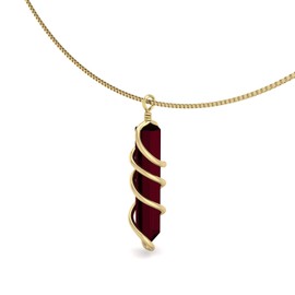 Silver Smile -Carnelian Crystal Necklace In Gold | Carnelian Pendant | Carnelian Crystal Necklaces For Women, Gold Wrap Design,Ideal Pick for Birthdays and Anniversary For Her, Metal, Carnelian