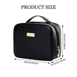 Cosmetic bag, square toiletry bag, women's toiletry bag, large toiletry bag, travel make-up bags, waterproof, portable, with make-up brush compartment, for women and girls, for everyday use and travel