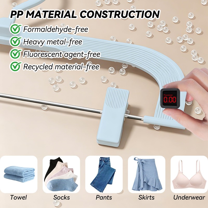 20 Pack Pants Hangers with Ribbed Grip, 13.5" Stackable Skirt
