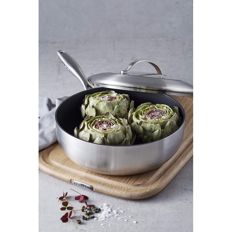 Scanpan CTX Covered Deep Sautè Pan, 4 Quart, Silver