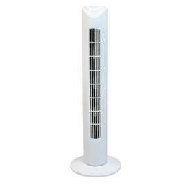 OVENTE 32" Tower Fan for Bedroom, Portable Stand Fan with 90° Oscillation, Adjustable Speed, Compact and Slim Manual Bladeless Indoor Fan Ideal for Cooling Home with Kids or Office, White TFO3SW