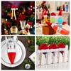 Huanmin Mini Christmas Hat, 30 Pieces Mini Christmas Cutlery Holder,