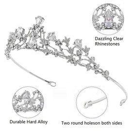 KOMUNJ Women's Bridal Tiara Crown Rhinestone Tiara Crown Crystal Wedding Tiara, Princess Crown, Tiara, Crystal Tiara, for Wedding, Carnival, Theme Party, Pageant, Party, Metal, water diamond