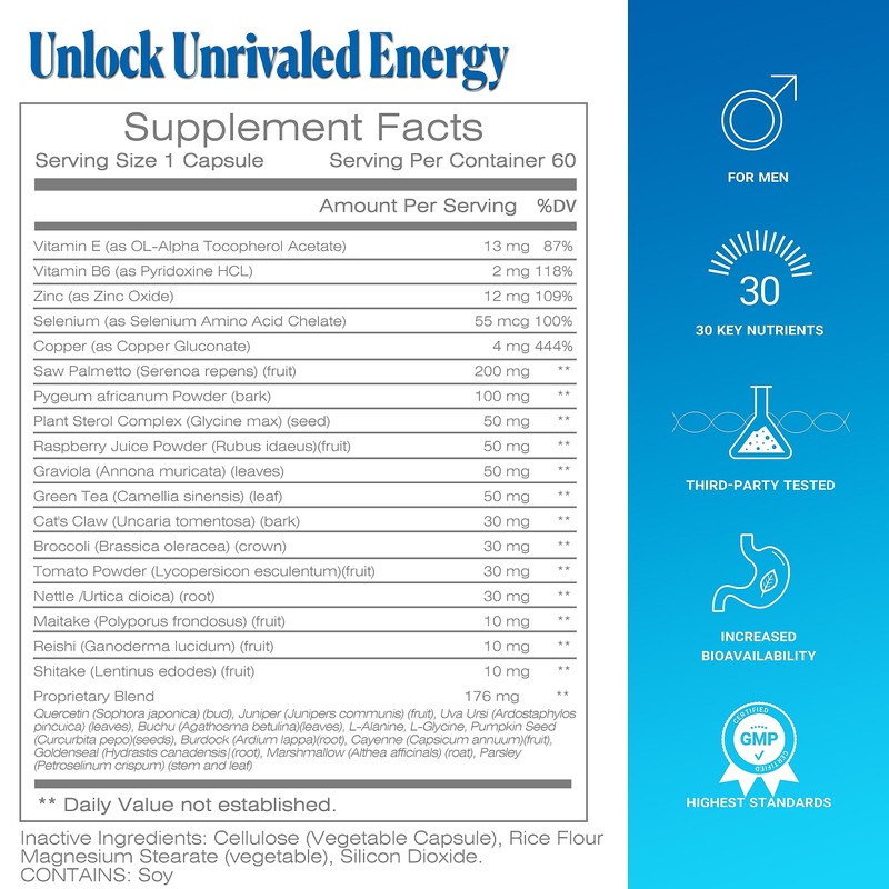 TODICAMP Prostate Support Supplement Formula with Saw Palmetto Extract and