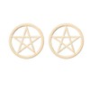 WLL Gold Silver Tiny Star Pentagram Pentacle Stud Earrings Wicca