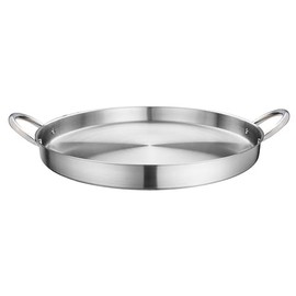 Mexican Style Stainless steel flat surface Round Redondo Comal Roaster 16 inches Large Handles