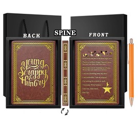 WHLBHG Music Gifts Broadway Quote Journal Notebook Musical Theatre Gift Musical Gift Music Broadway Fans Gifts,150Sheets,300 Pages,A5 Notebook With A Random Color Pen (Broadway-brown)