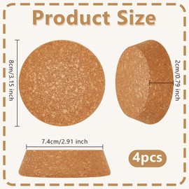 OLYCRAFT 4Pcs Large Cork Stoppers Cork Bottle Stoppers 74-80mm Tapered Cork Plugs Cork Canning Jar Lids Wood Tapered Cork Plugs Wooden Tapered Cork Stopper for Kitchen Wedding Favor Canning