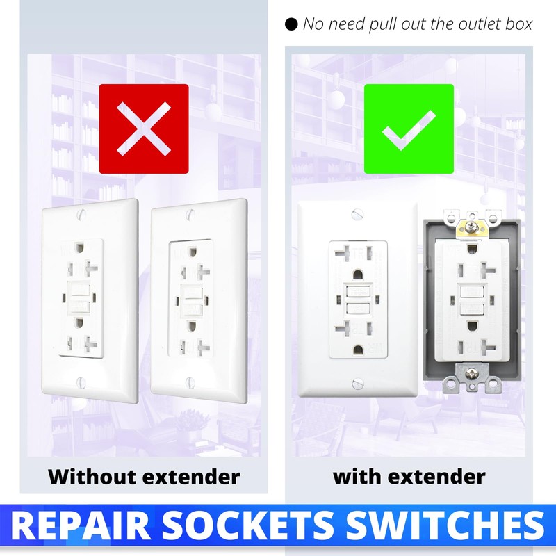HXH 1 Pack Receptacle extendable Outlet Box Extender, Single Gang
