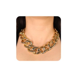 Rumtock Gold Chunky Chain Necklace with Earrings for Women Vintage Cuban Link Chain Punk Jewelry Set, Small, Metal, No Gemstone