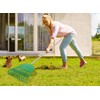 Gardzen 12 Tines Gardening Leaf Rake, Lightweight Steel Handle, Detachable,