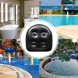 Spa and Hot Tub Booster Seat with Suction, Back Pad Cushion Soft Inflatable Pad Back Support Bathtub Massage Cushion for Adults Kids (Black)