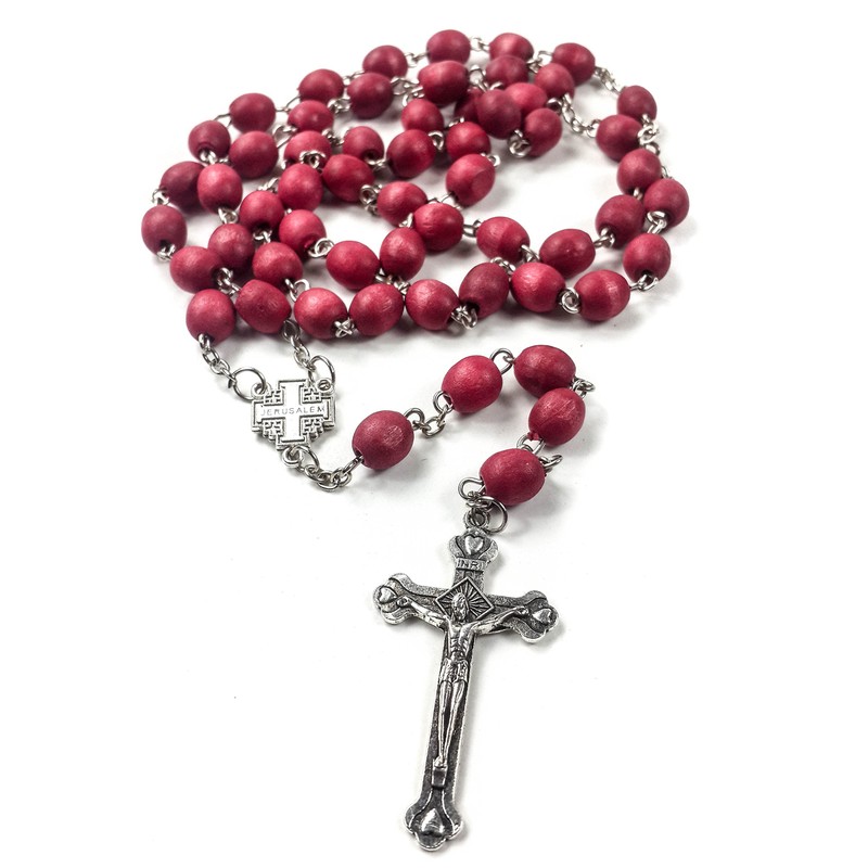 Nazareth Store Rose smell Rosary Petal Red Rare Carved Beads