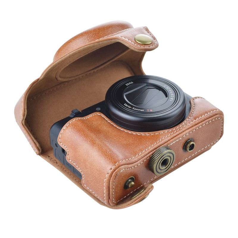 Rieibi ZV1 Case - Vintage PU Leather Camera Case for