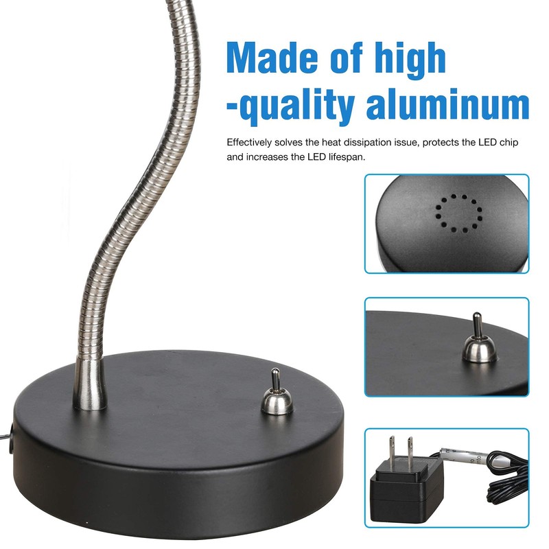 MingBright 19.25" Flexible Gooseneck LED Desk Lamp, Plun-in Table Light
