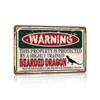 RCXsigns Vintage Bearded Dragon Metal Sign， Warning this property is