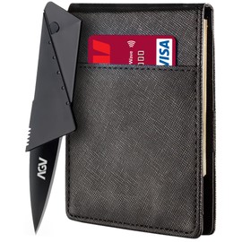 Cartera para Caballero Minimalista con Banda para Billetes | Incluye Navaja de Cartera de Regalo