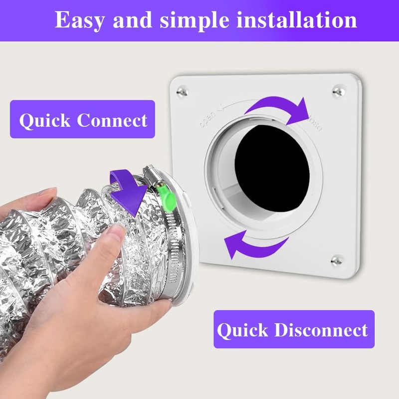 Aozzy Universal Twist-Lock Dryer Vent Wall Plate with Quick Connect