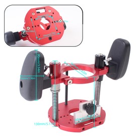 FTtool Carpenter Base, Lift Base, Aluminum, Plunge Base, 2.5 - 2.6 inches (63.5 - 65 mm), Diameter 1.6 inches (40 mm), Adjustable Height, Includes Handle, For Trimmers, Routers, DIY Tools, Red