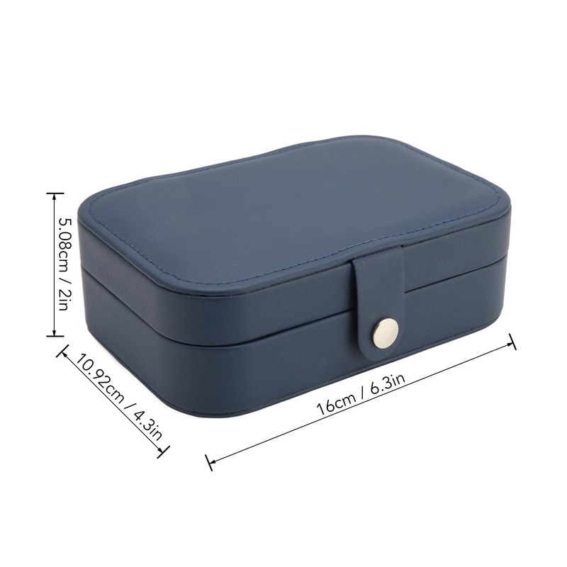 Portable Jewelry Box PU Leather Large Capacity 2 Layers Travel
