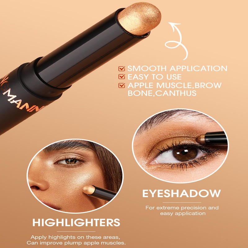 Eyeshadow Stick, 8 Colours Matte & Creamy Eyeshadow Stick Set,