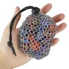 YOUSHARES Drawstring Game Dice Bag - Stainless Steel Chainmail DND