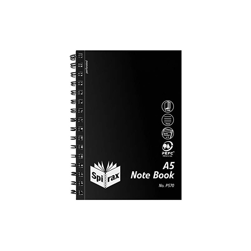 SPIRAX A5 Notebook with Black PP Cover (200 Pages) (5657000)