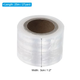PATIKIL 27 Yard x 1.2 Inch Badminton Grip Cushion Wrap, 3 Pack PE Tennis Racket Grip Tape Backing Film Handle Anti Skid Cushion Accessories, Clear
