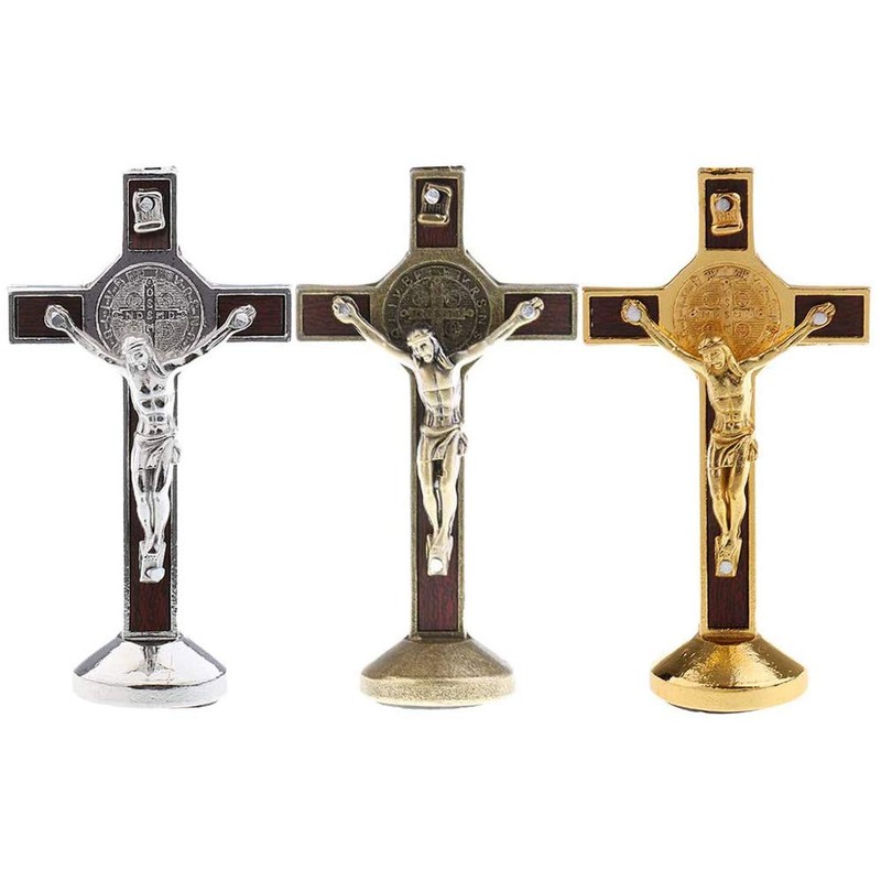 POFET Crucifix Jesus Christ Cross Statue Figure for Car Home