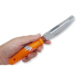 WitnyStore Kitchen Tool 8½" Long Orange Plastic Handle Stainless Steel Peeler - Thai Cooking Utensils Multipurpose Portable Hand-Held Cookery Equipments for Preparing Food Fruit Vegetable