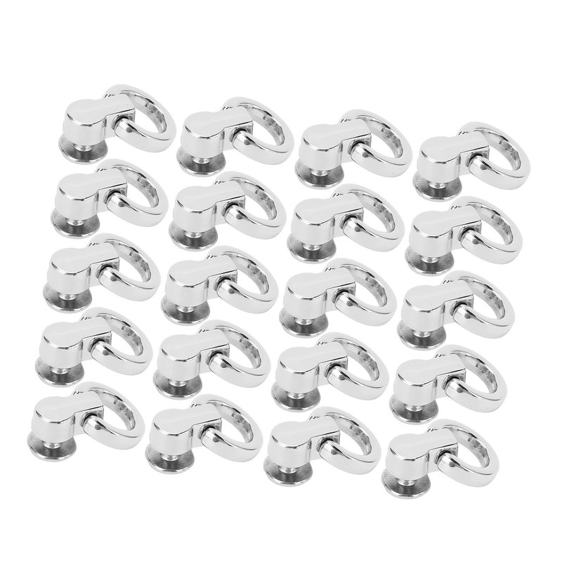 20Pcs D Ring Rivets 13x7mm 360 Degree Rotation Screw Stud