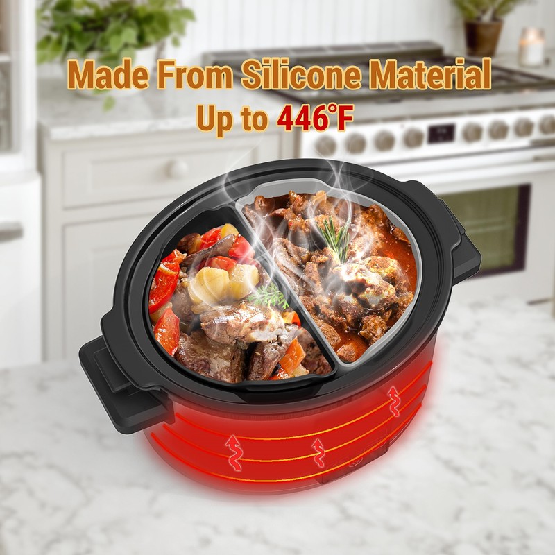 Silicone Slow Cooker Liners Compatible With Crock Pot 6-8 QT,Slow