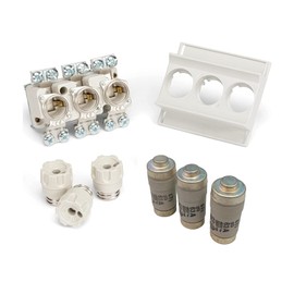 CusoTec Neozed Fuse Socket D02 Set with Screw Caps Fuses and Passage Sleeves 16A/20A/25A/35A/50A/63A (63 Amp)