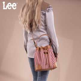 Lee Trend Stripe Bucket Bag for Women Drawstring Hobo Purses Crossbody Shoulder Handbags with Detachable Strap